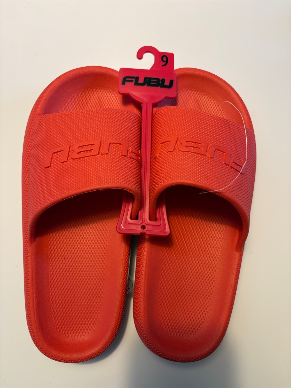 FUBU Bright Red Men's Slide Sandals NWT size men’s 9 brand new!!